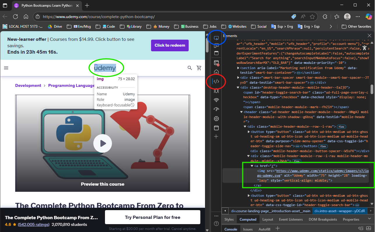 You can 'Inspect' any web page in the browser to view its HTML and CSS