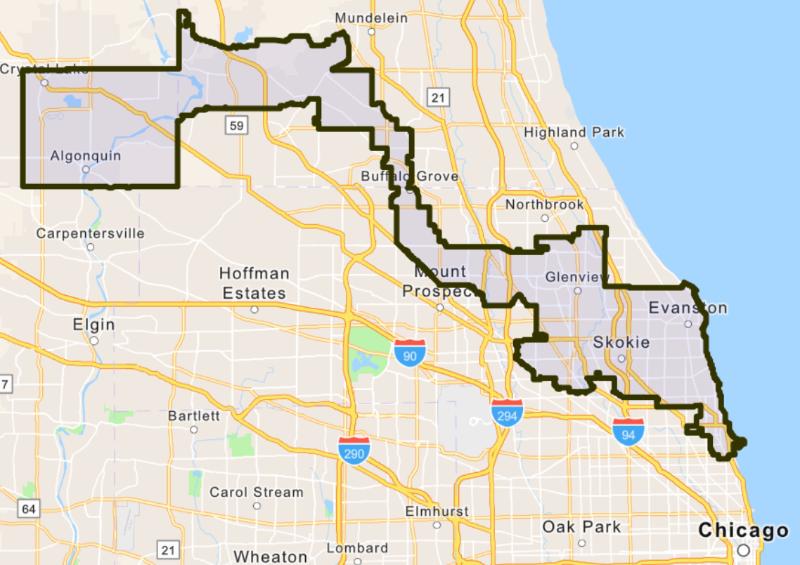 The Illinois 9th US Congressional District Map